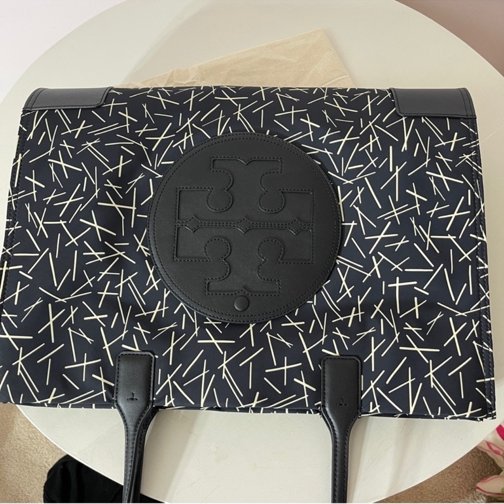 Tory Burch Ella printed tote (Black matchsticks) - Picture 2 of 13